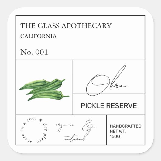 Apothecary Okra Étiquette (Devant)