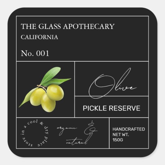 Apothecary Olive Label (Voorkant)