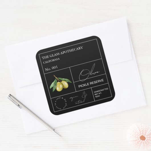 Apothecary Olive Label (Envelop)