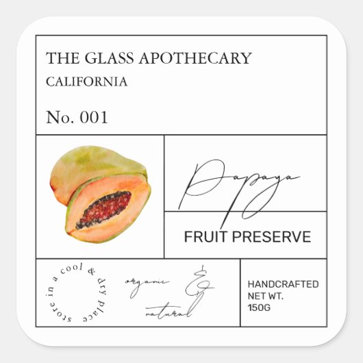 Apothecary Papaya Label (Voorkant)