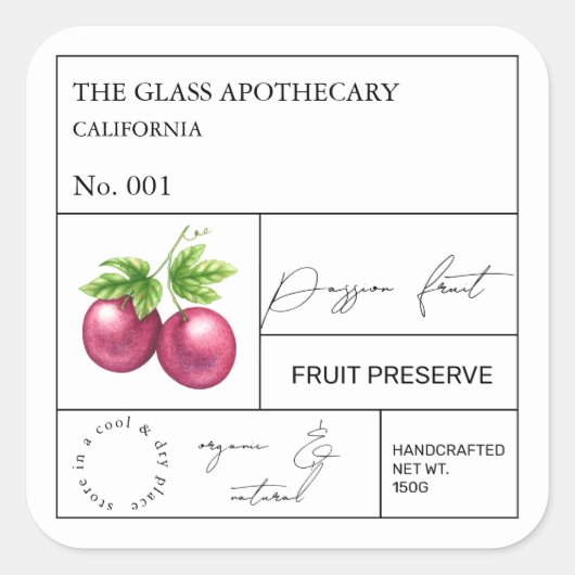 Apothecary Passion Fruit Label (Voorkant)