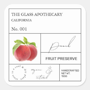 Apothecary Peach Étiquette