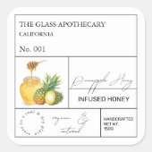 Apothecary Pineapple Infused Honey Label (Voorkant)