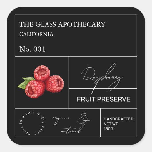 Apothecary Raspberry Label (Voorkant)