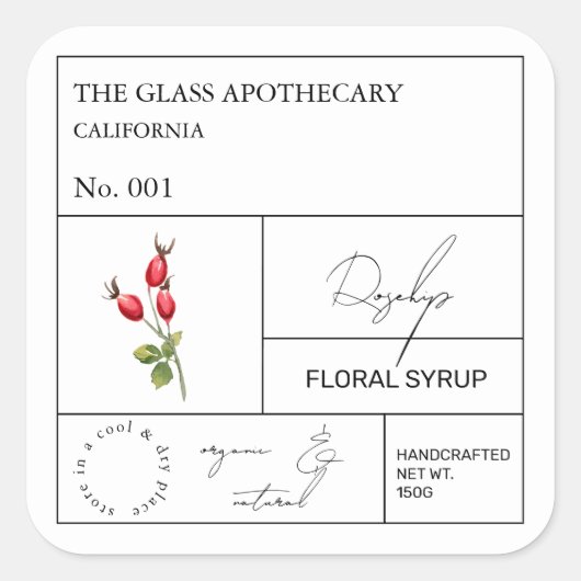 Apothecary Rosehip Label (Voorkant)