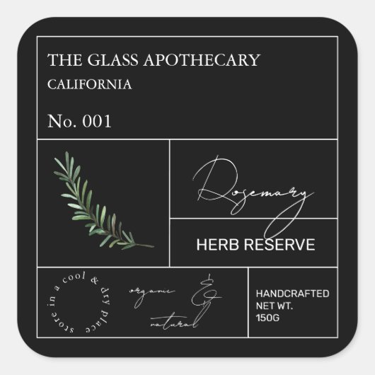 Apothecary Rosemary Label (Voorkant)