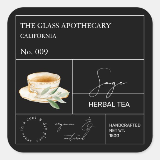 Apothecary Sage Herbal Tea Étiquette (Devant)