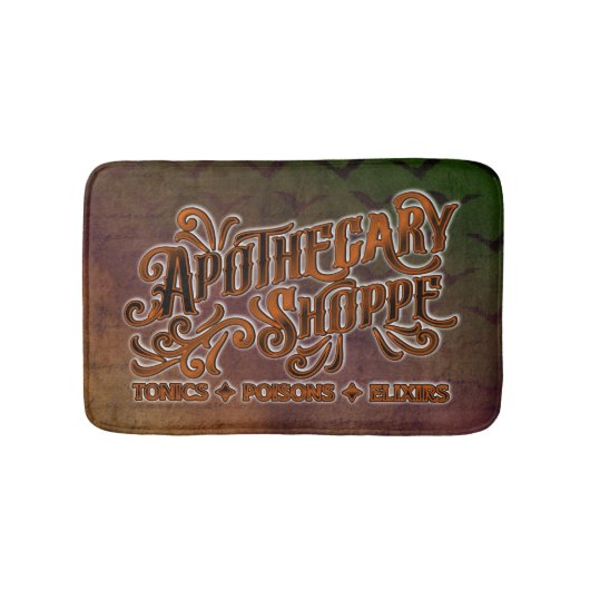Apothecary Shoppe Halloween Gothic Sign Badmat (Voorkant)