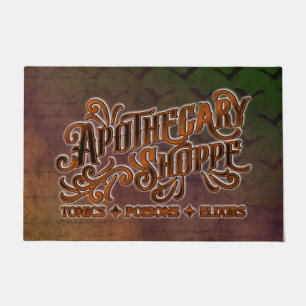 Apothecary Shoppe Halloween Gothic Sign Deurmat