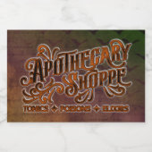 Apothecary Shoppe Halloween Gothic Sign Sparkling Wijnetiket (Enkel label)