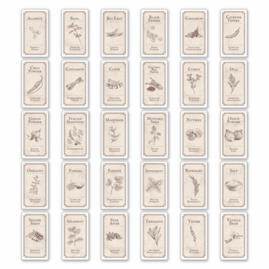  Apothecary Spice Labels (Voorkant)