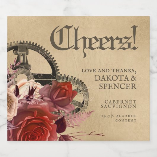 Apothecary Steampunk | moonshine of vinino Likeurfles Etiket (Enkel label)