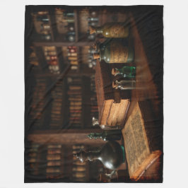 Apothecary tafel middeleeuwse scène fleece deken