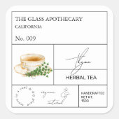 Apothecary Thyme Herbal Tea  Label (Voorkant)