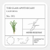 Apothecary Thyme Label (Voorkant)