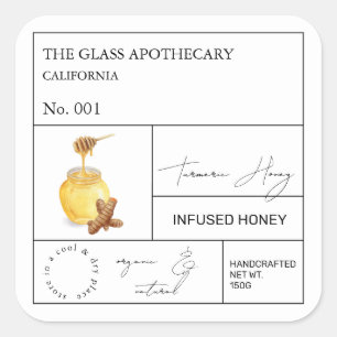 Apothecary Turmeric Infused Honey Étiquette