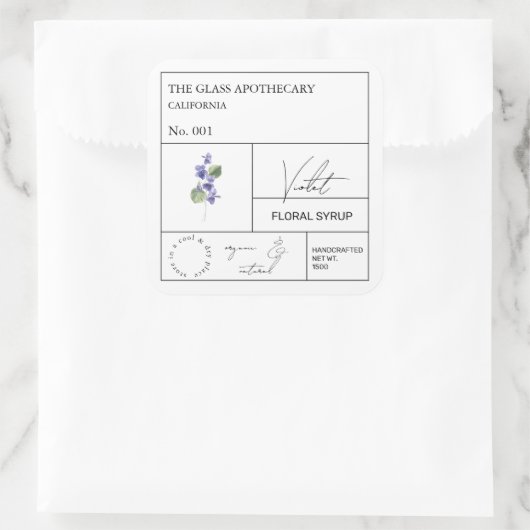 Apothecary Violet Flower Label (Tas)