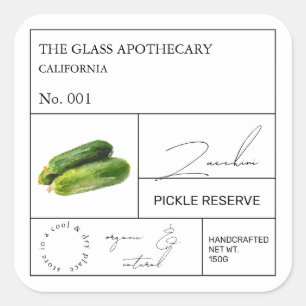Apothecary Zucchini Étiquette