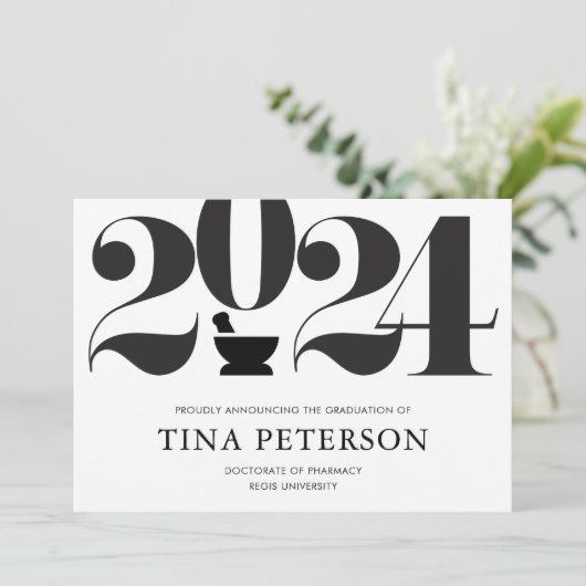 Apotheek Afstuderen aankondiging (Staand voorkant)