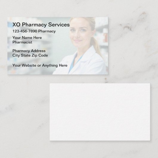 Apotheek Apotheker Visitekaartjes ontwerp (Voorkant / Achterkant)