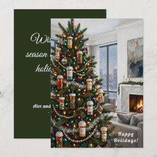 Apotheek Medicijn Flesje Ornament Kerstmis Feestdagenkaart
