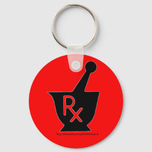 Apotheek mortel en stamper symbool sleutelhanger