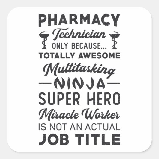 Apotheek Technicus Tech Hero Geneeskunde Apotheker Vierkante Sticker (Voorkant)
