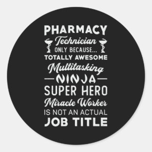 Apotheek Technicus Tech Medicine Hero Apotheker Ronde Sticker