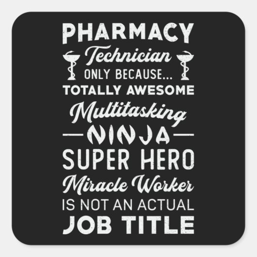 Apotheek Technicus Tech Medicine Hero Apotheker Vierkante Sticker (Voorkant)