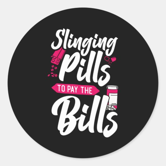 Apotheek Techniek Technicus Apotheker Student Slin Ronde Sticker (Voorkant)