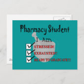 Apotheekstudent "Klaar om te Afstuderen!!!" Aankondigingskaart (Voorkant / Achterkant)