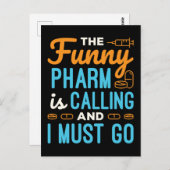 Apotheker Apotheek Tech Funny Pharm roept Briefkaart (Voorkant / Achterkant)