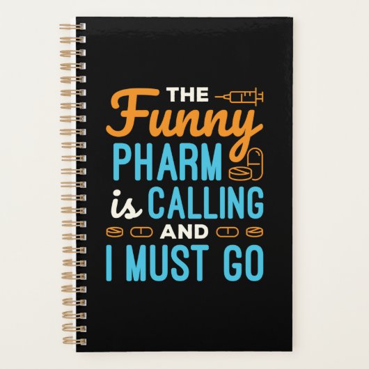 Apotheker Apotheek Tech Funny Pharm roept Planner (Voorkant)