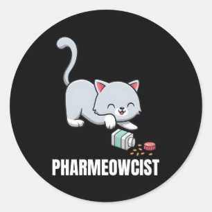 Apotheker Cat Apotheek Ronde Sticker