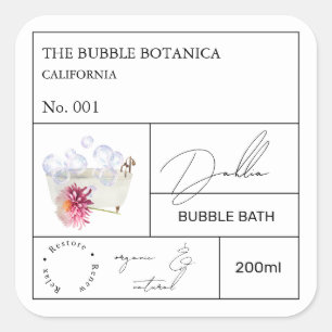 Apotheker Dahlia Bubbelbad Label