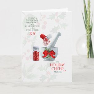 Apotheker Dosis Pure Joy met Naam Feestdagen Kaart