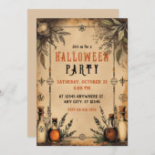 apotheker, drankflessen, Halloween Kaart (Voorkant / Achterkant)