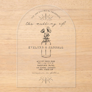 Apotheker Fles Bloemen bruiloft Acryl Uitnodigingen