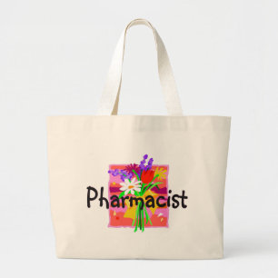 apotheker, florale canvas tas