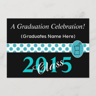 Apotheker Graduation Invitations Blauwgroen en zwa Kaart