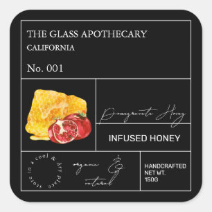 Apotheker Granaatappel geïnfundeerd honing Label