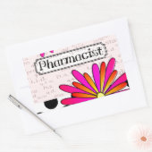 Apotheker grillige bloemen rechthoekige sticker (Envelop)