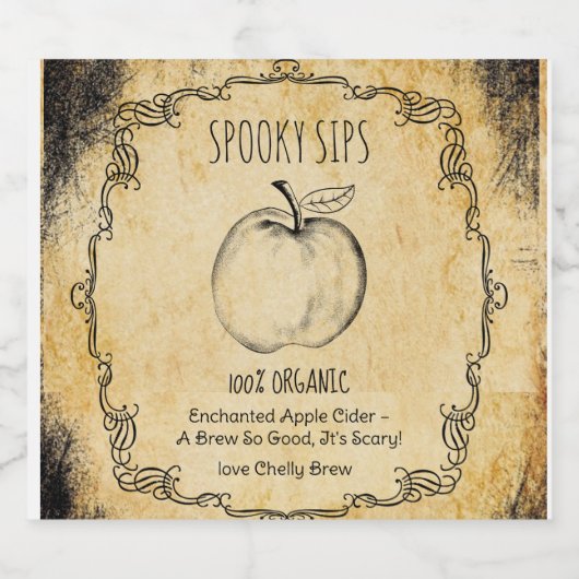 Apotheker Halloween appelcider Bier Etiket (Enkel label)
