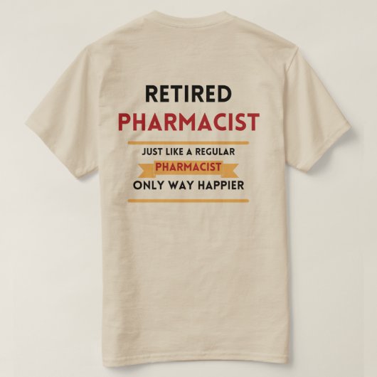 apotheker, op voorhand en achter in ruste t-shirt (Design achterkant)