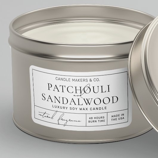 Apotheker Stijl Moderne Rechthoek Kaars Tin Label