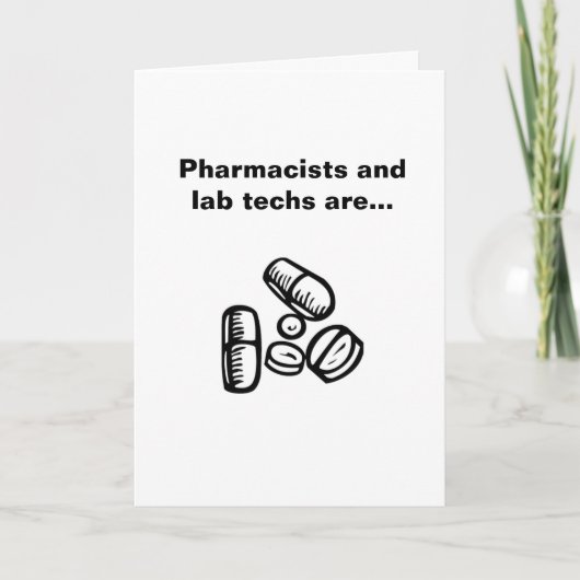 Apothekers en Lab Techs Kaart (Voorkant)