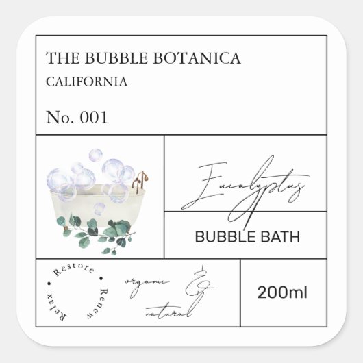 Apothekers Eucalyptus Bubbelbad Label (Voorkant)