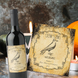 Apothekers halloween vintage Kraai klauwen Wijn Etiket