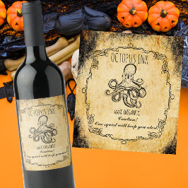 Apothekers halloween vintage Octopusinkt Wijn Etiket