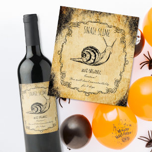 Apothekers halloween vintage slakken slijm wijn etiket